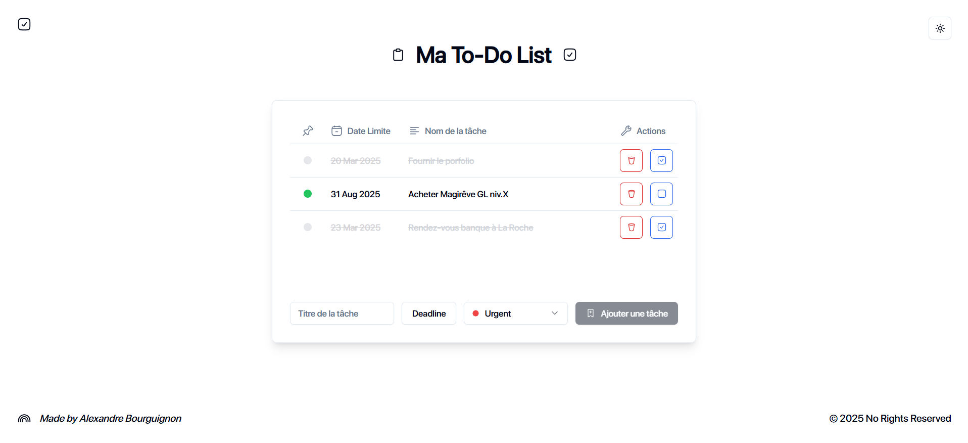 Ma to-do liste